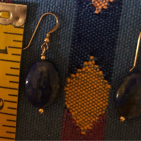 Lapis Lazuli Dangle Handmade Earrings from Jade Factory, Antigua, Guatemala - Picture 4 of 5